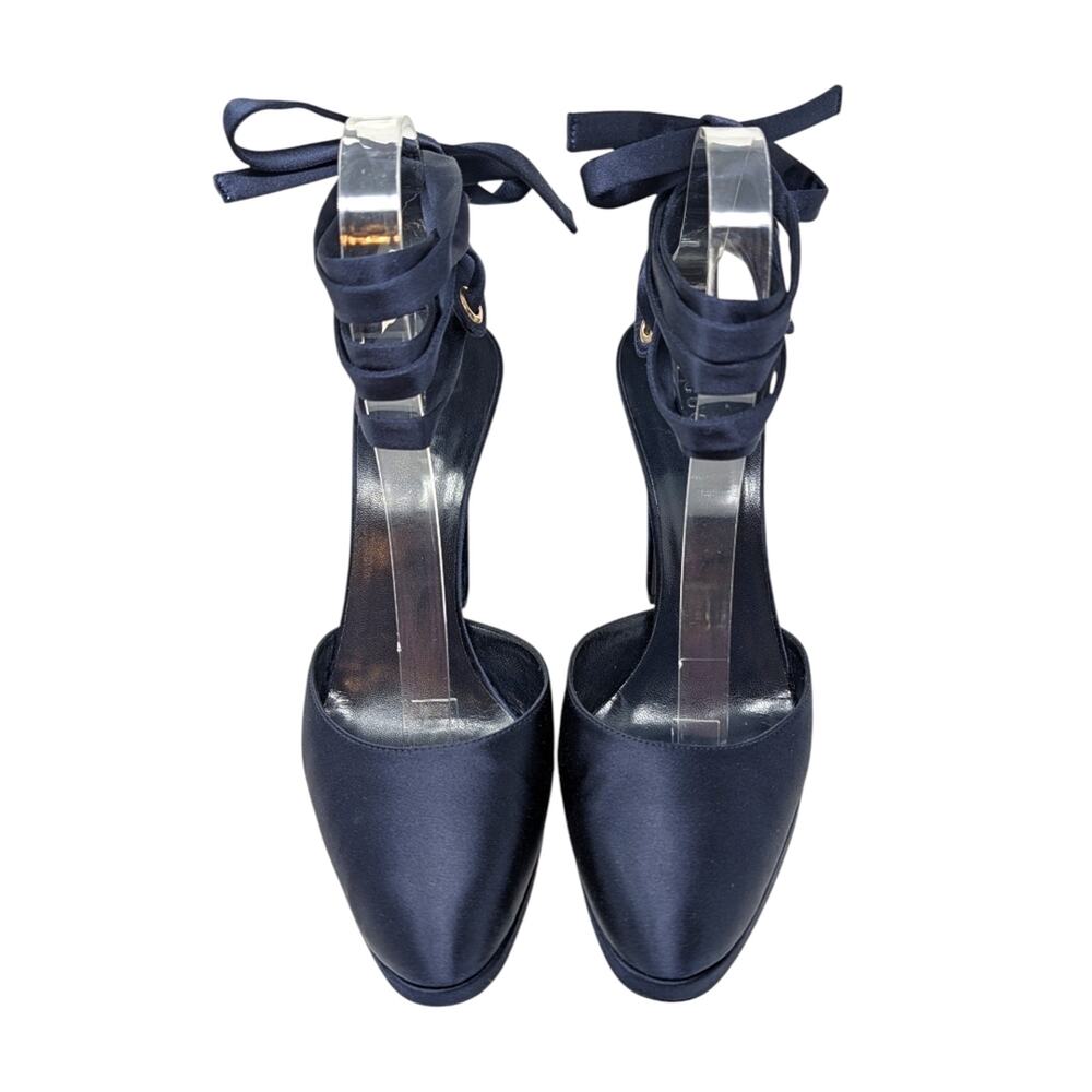 Gucci Vintage Tom Ford Final Collection 2004 Runway Silk Ankle Tie Platform 10 - Picture 7 of 16